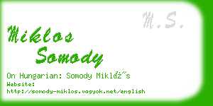 miklos somody business card